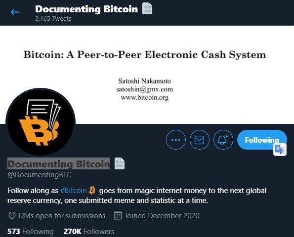 Documenting Bitcoin