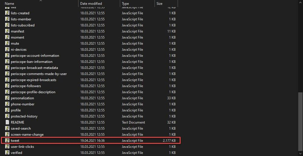 Find the "tweets.js" file in your Twitter Archive file you have downloaded from Twitter