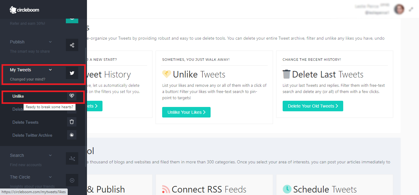 Open My Tweets on Circleboom dashboard.