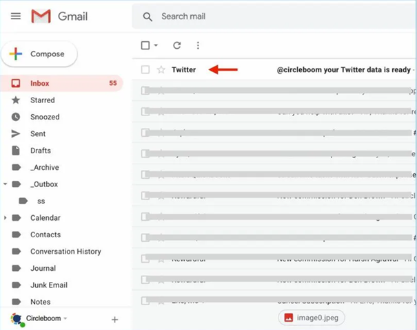 When you receive the email, you can click download archive link without opening Twitter menu again