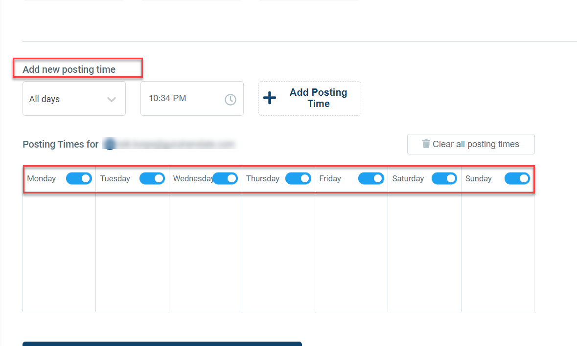 You can either set your queue plan for weekdays, weekends, or certain days of the week with Advanced Plan.