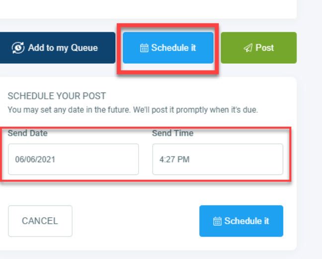 Select precise date and time that you want to schedule a post on Instagram.