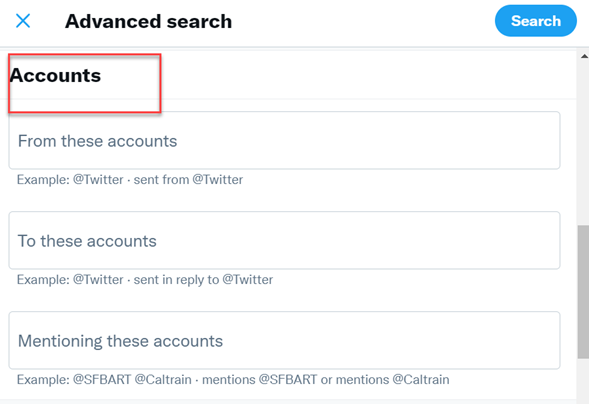 You can find old tweets by searching the account names with Twitter Advanced Search