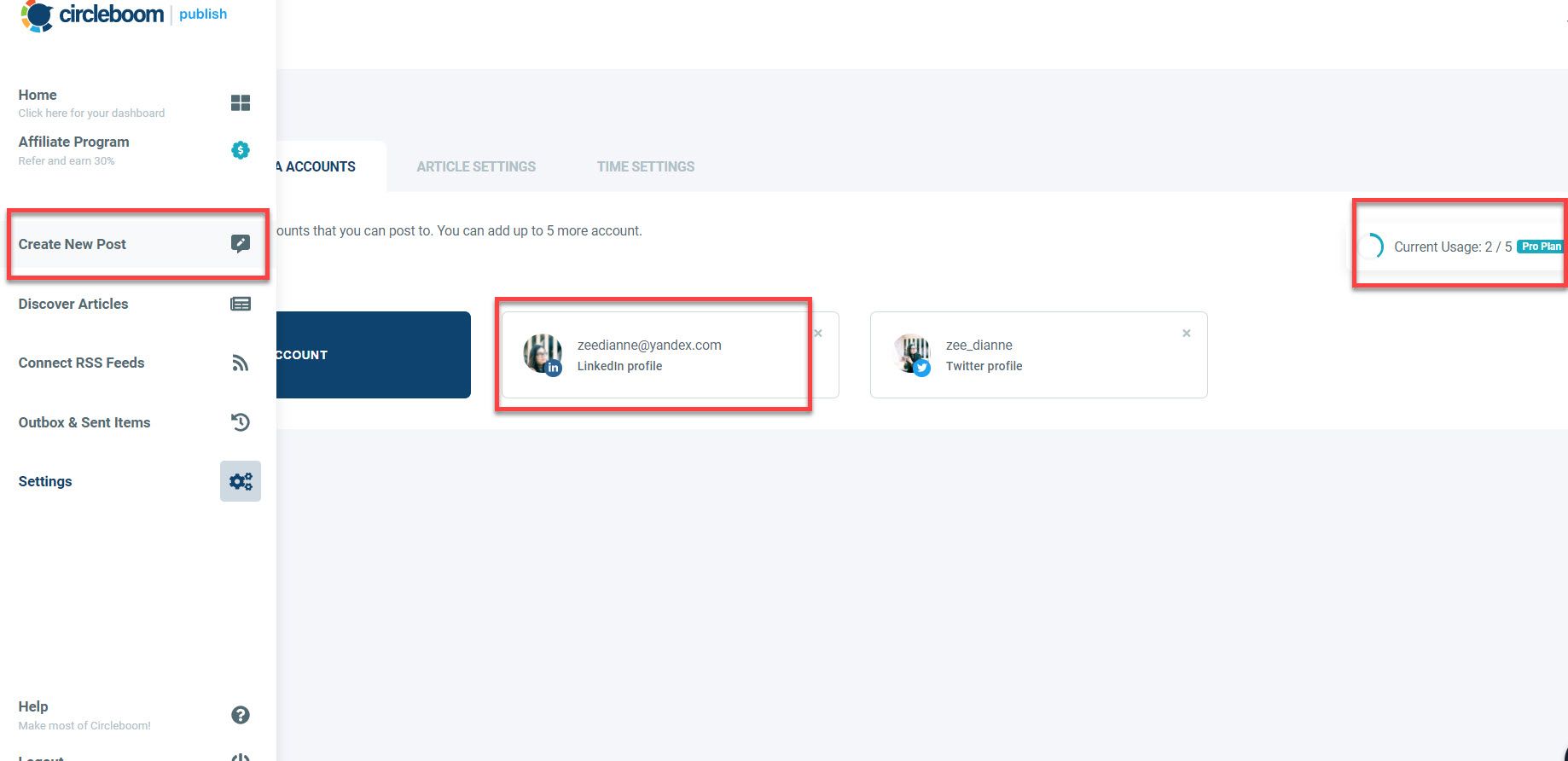 You may make a post for each of your Circleboom Publish-linked account using the Create New Post dashboard.
