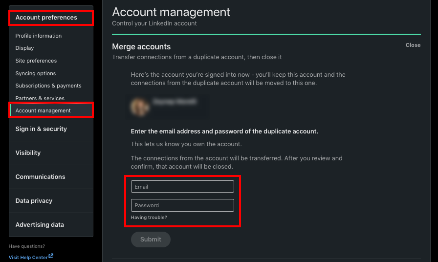 If you can remember the emails and passwords of both accounts, it is easy to merge LinkedIn accounts.