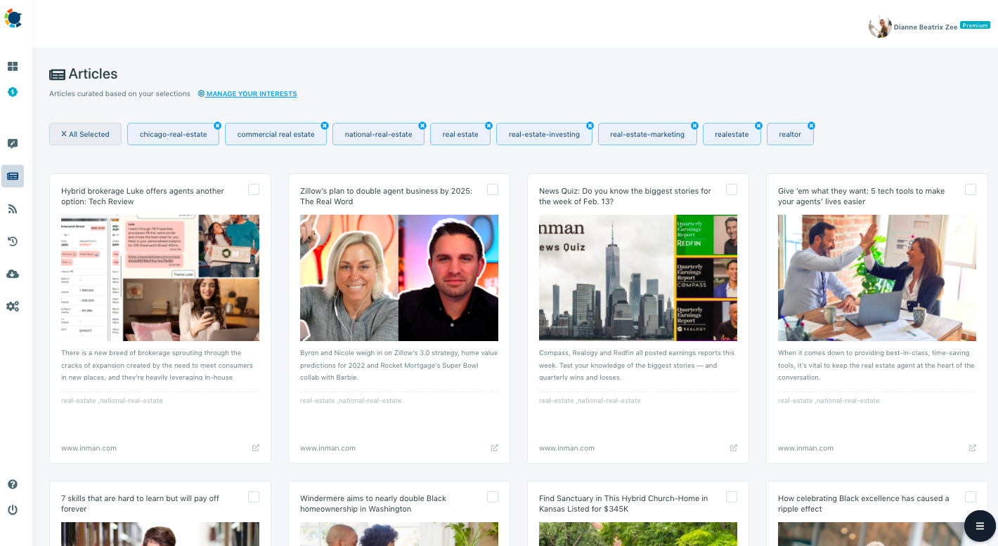 Circleboom Publish's content curator can help optimize your Google Business Profile for realtors with interesting content