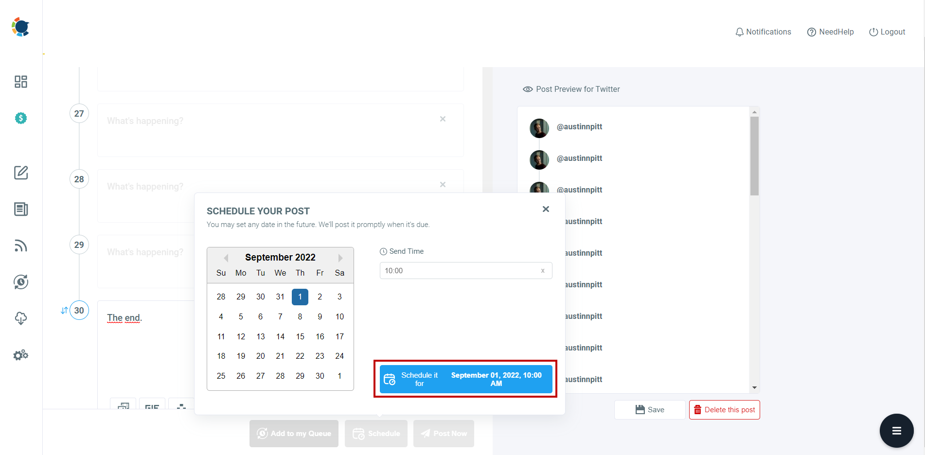 Schedule your Twitter threads on Circleboom Publish.