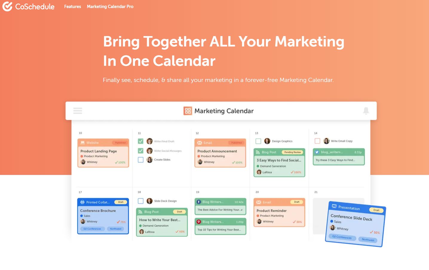 CoSchedule is a social media management tool working across different social channels like Pinterest