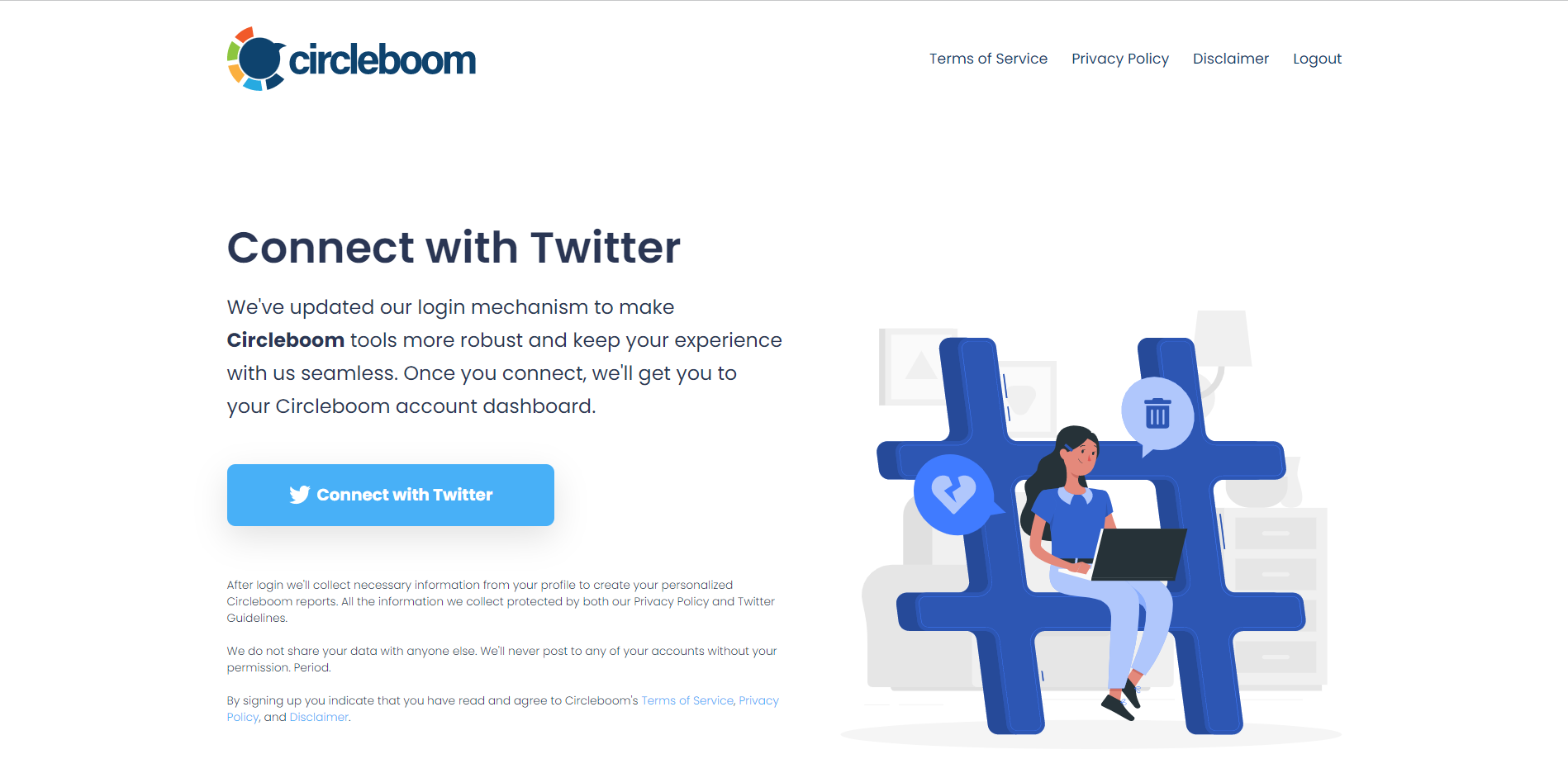 You should log into Circleboom Twitter and connect your Twitter account.