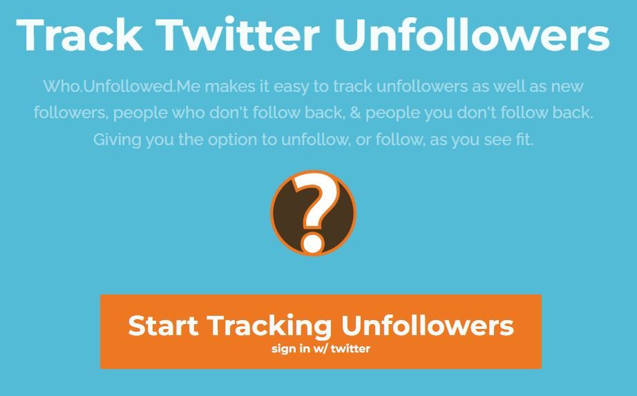 Who Unfollowed Me is a Twitter tool that checks and lists non-followers (aka unfollowers) for you.