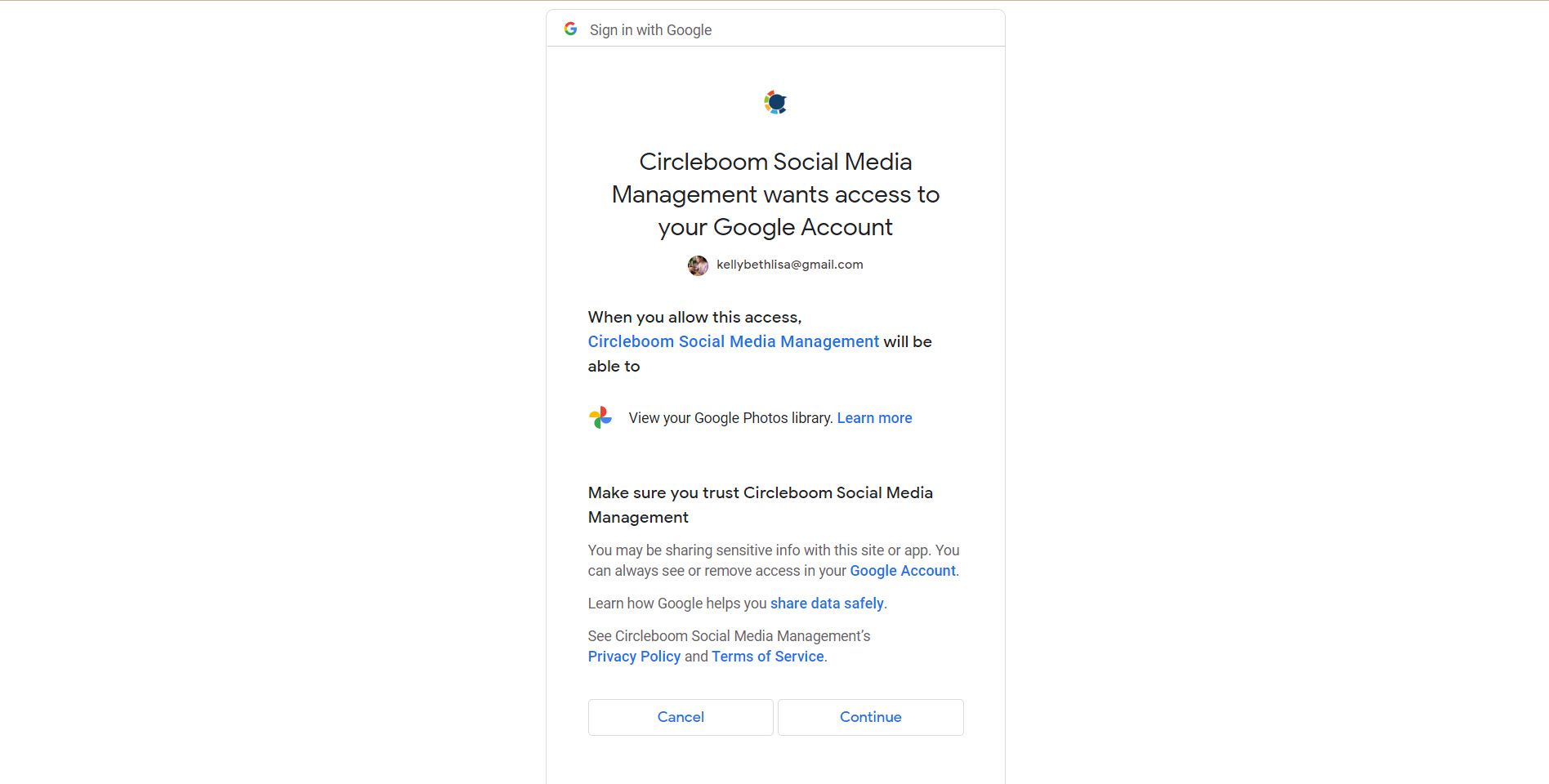 Connect your Google account