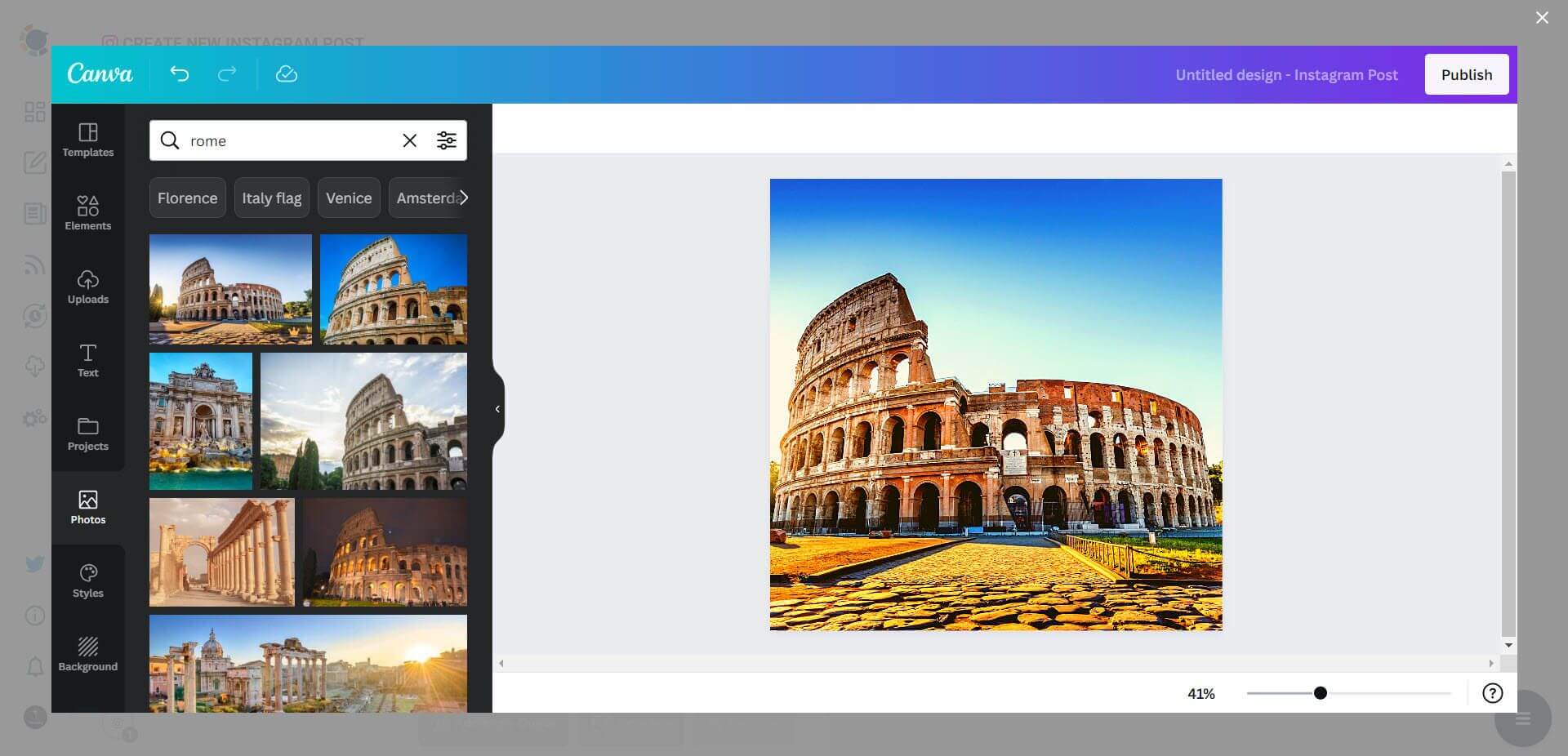 With Circleboom Publish, you can also design your content with the built-in Canva tool