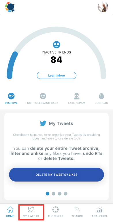 With Circleboom's My Tweets tool, you can delete your Twitter archive, filter and undo your likes, delete tweets and retweets