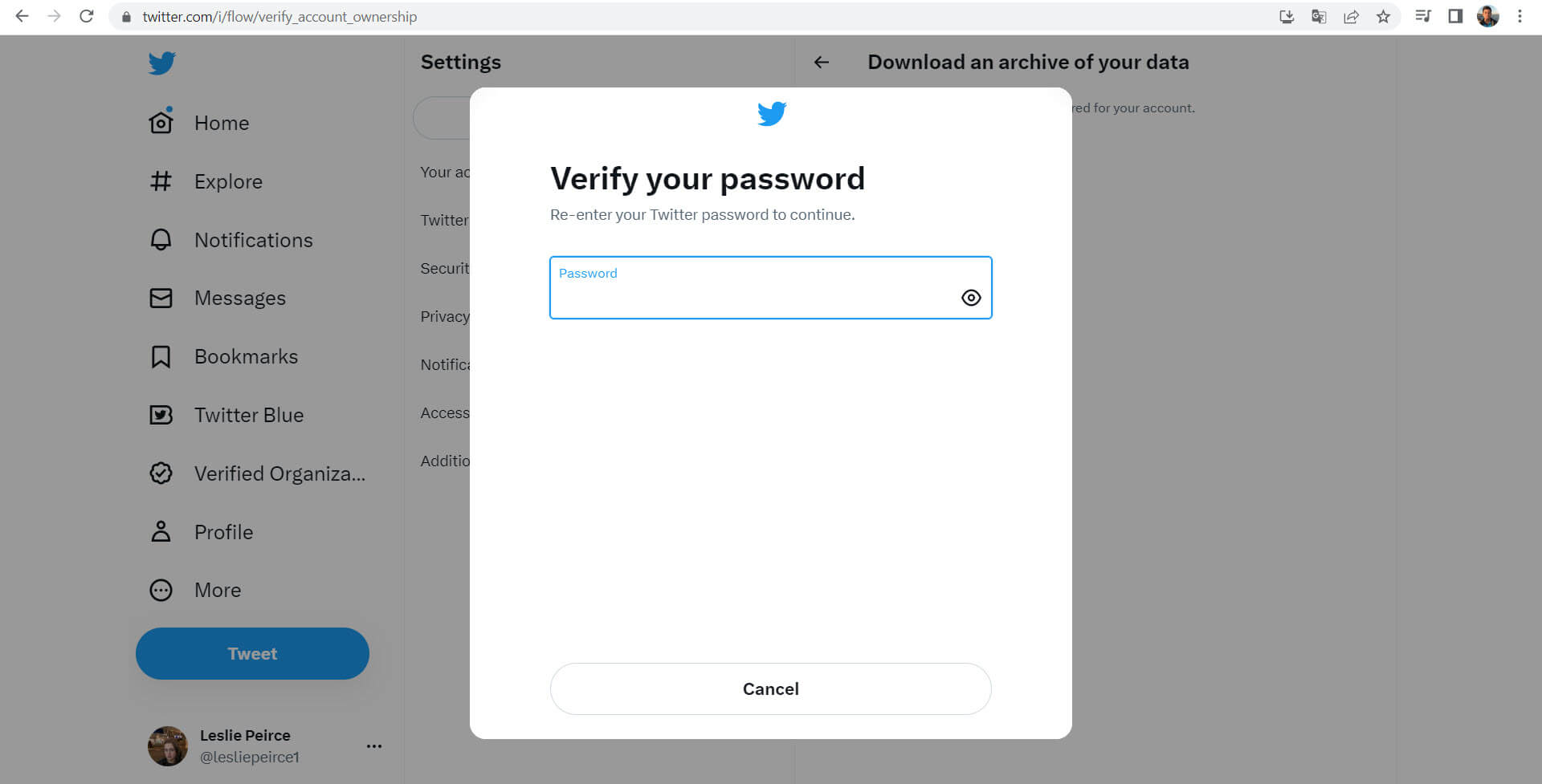 Verify your password