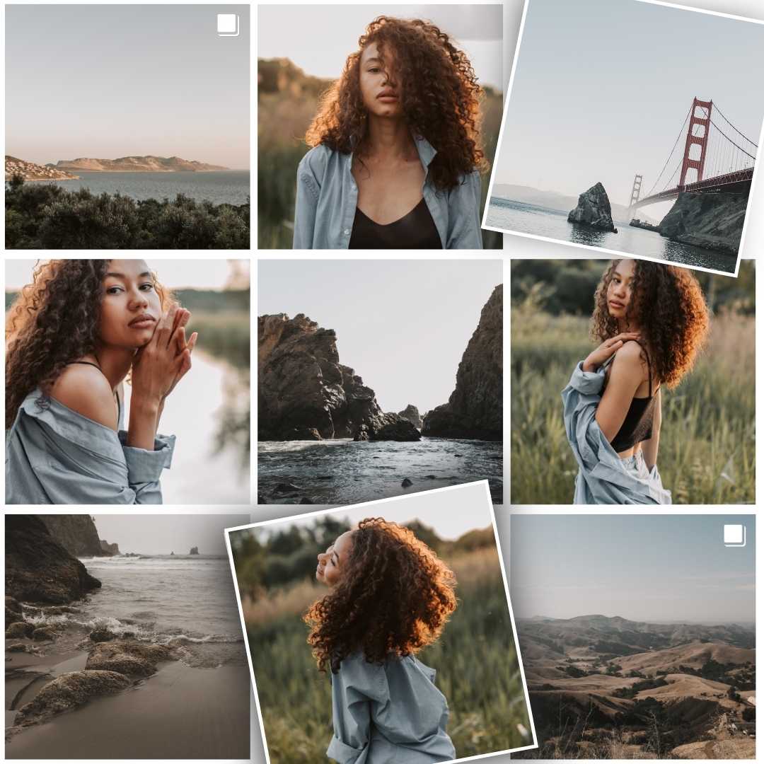 "Travel Memories" Instagram grid layouts