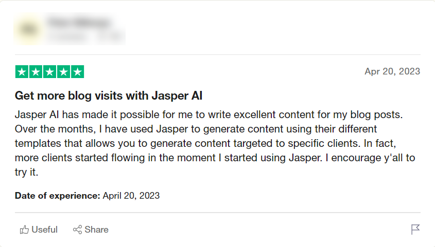 Jasper positive review