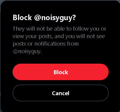 Blocking an account completely prevents any interaction.