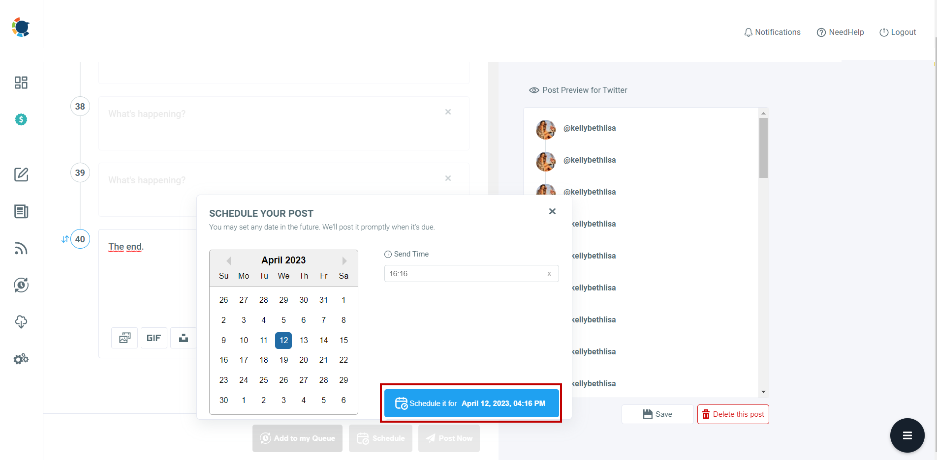 Unlike others, Circleboom Publish lets you schedule Twitter threads.