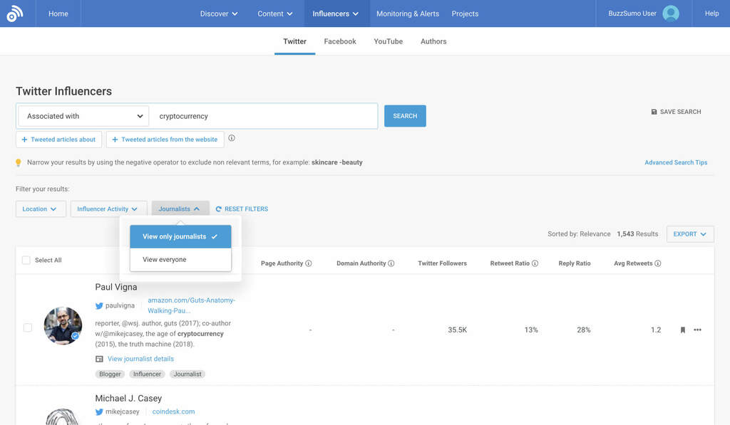 Buzzsumo has many features, allowing it to serve as an influencer marketing tool.