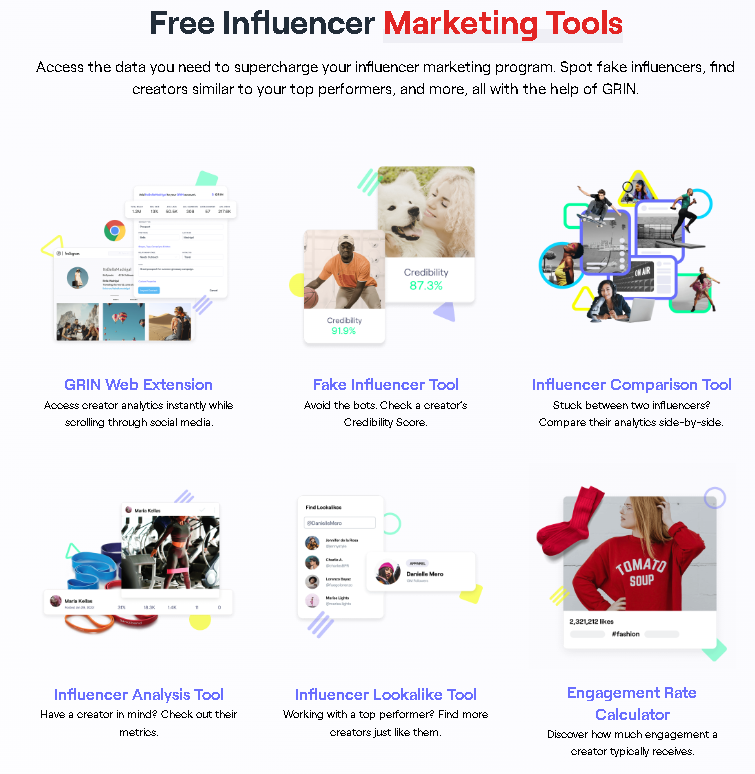 Grin offers many different free influencer marketing tools.