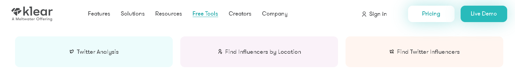 Klear has 3 different free influencer marketing tools.