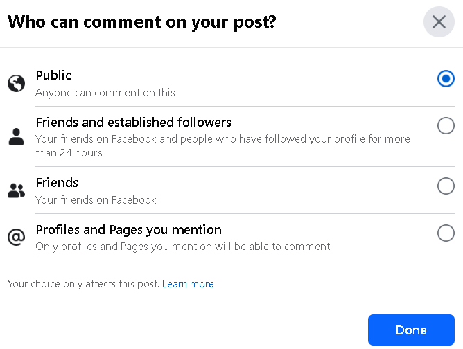 You can turn off comments on Facebook after you post your content.