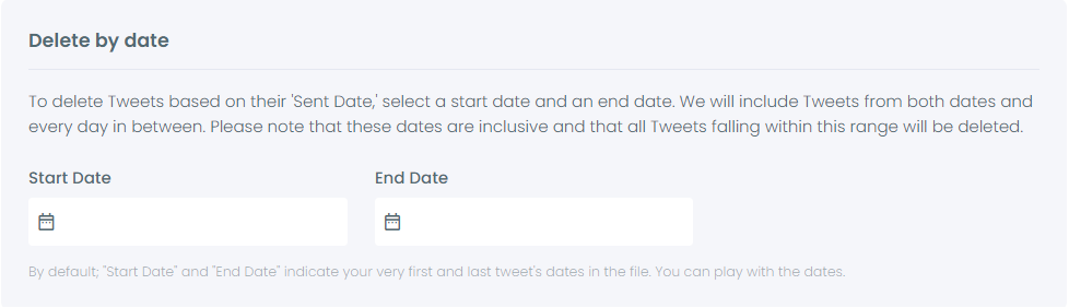 Delete tweets by date