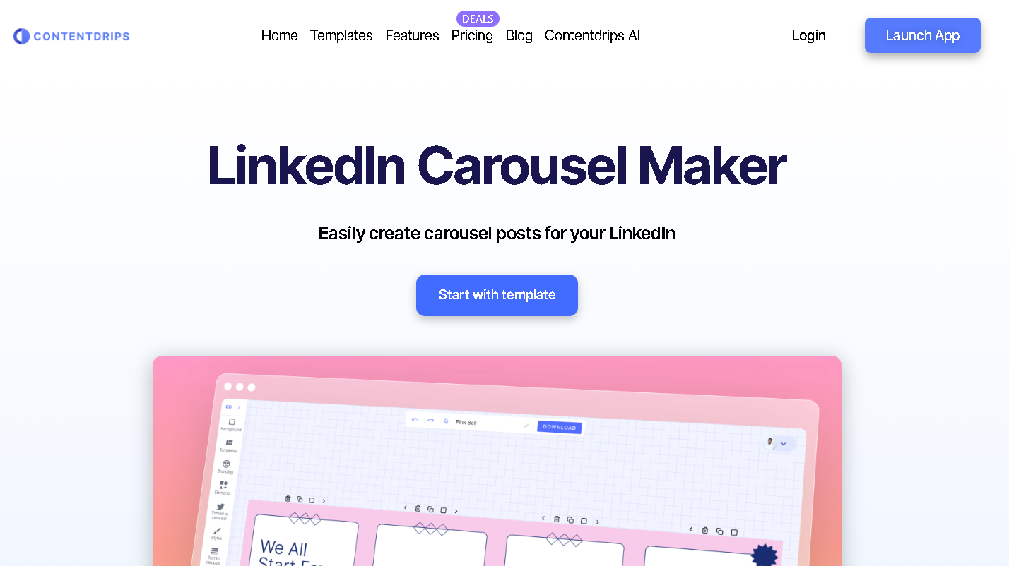 LinkedIn carousel maker of Contentdrips