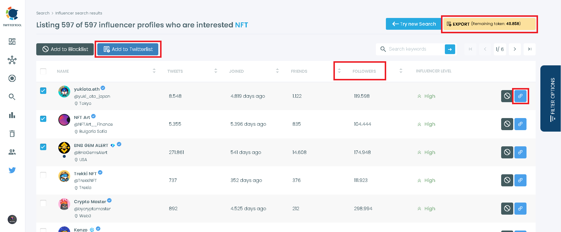 Identifying influencers on Twitter in detail via Circleboom.