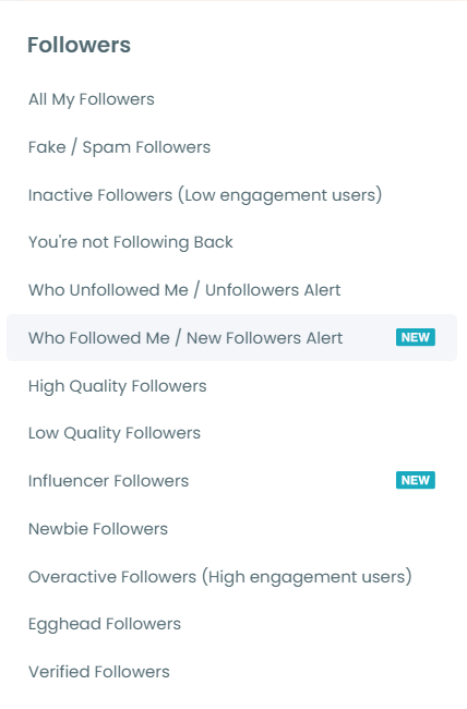 Who Followed Me / New Followers Alert