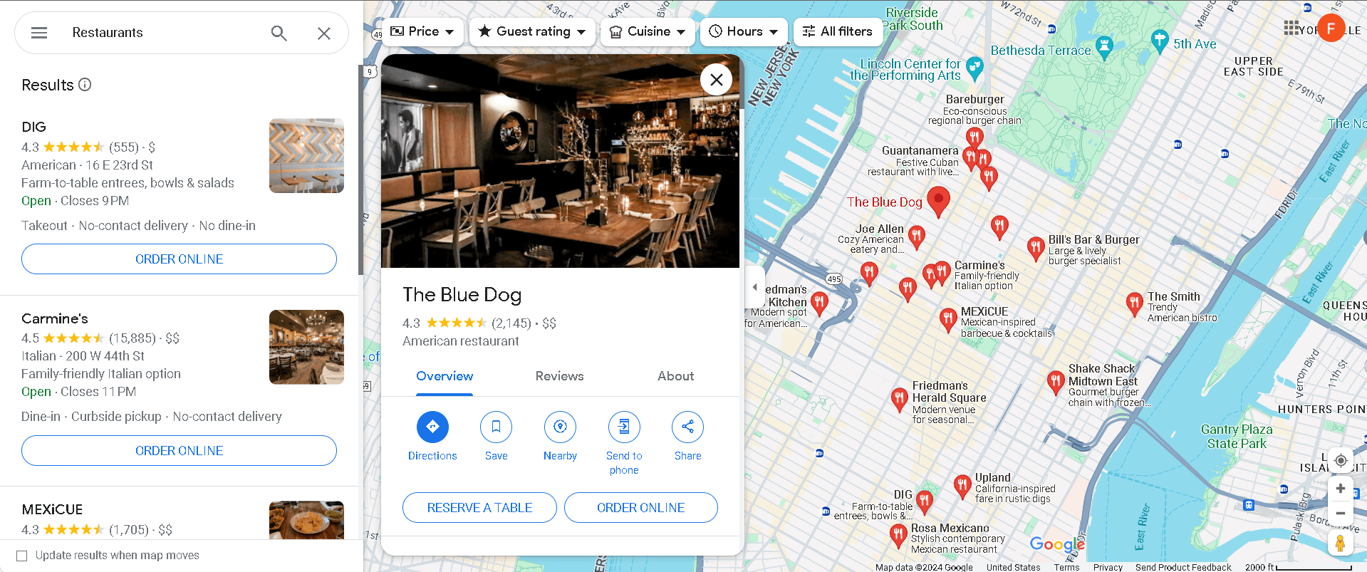 For restaurants, you can add other buttons instead of a "book now" button.