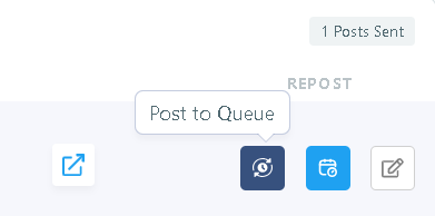 You can directly add a shared post to queue in order to repost.