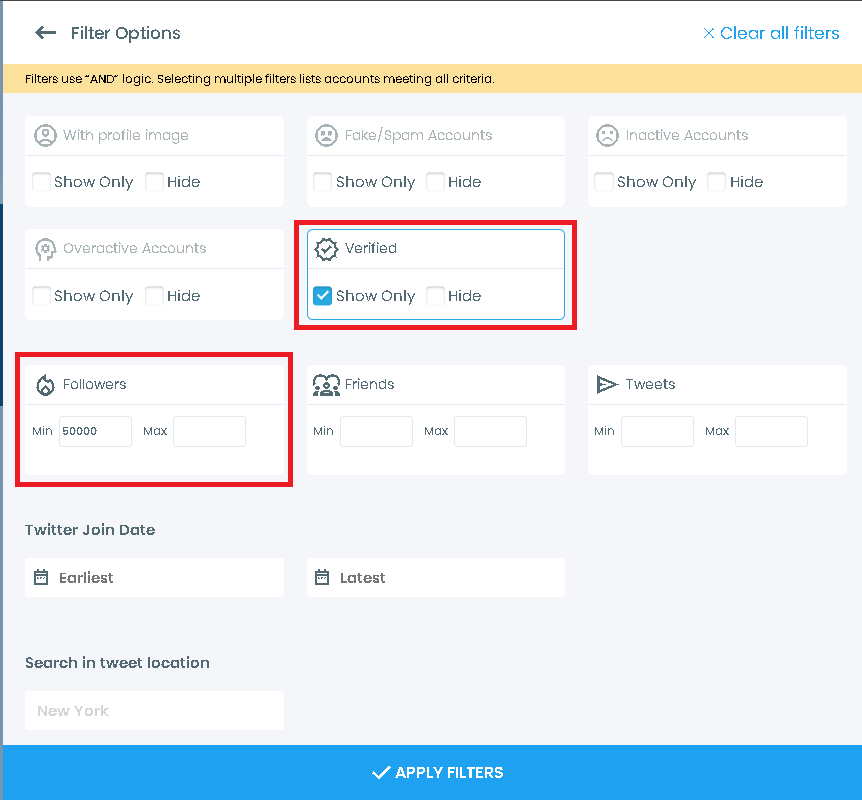 Filter cybersecurity Twitter accounts to follow with Circleboom.