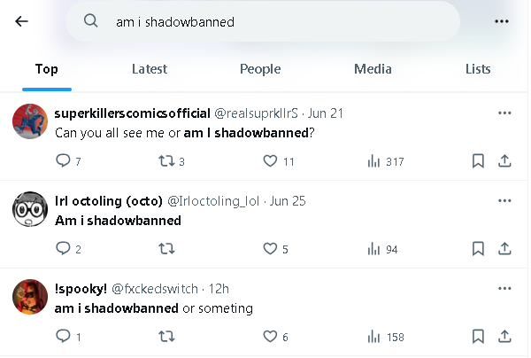 Diagnose before seeking to get unshadowbanned