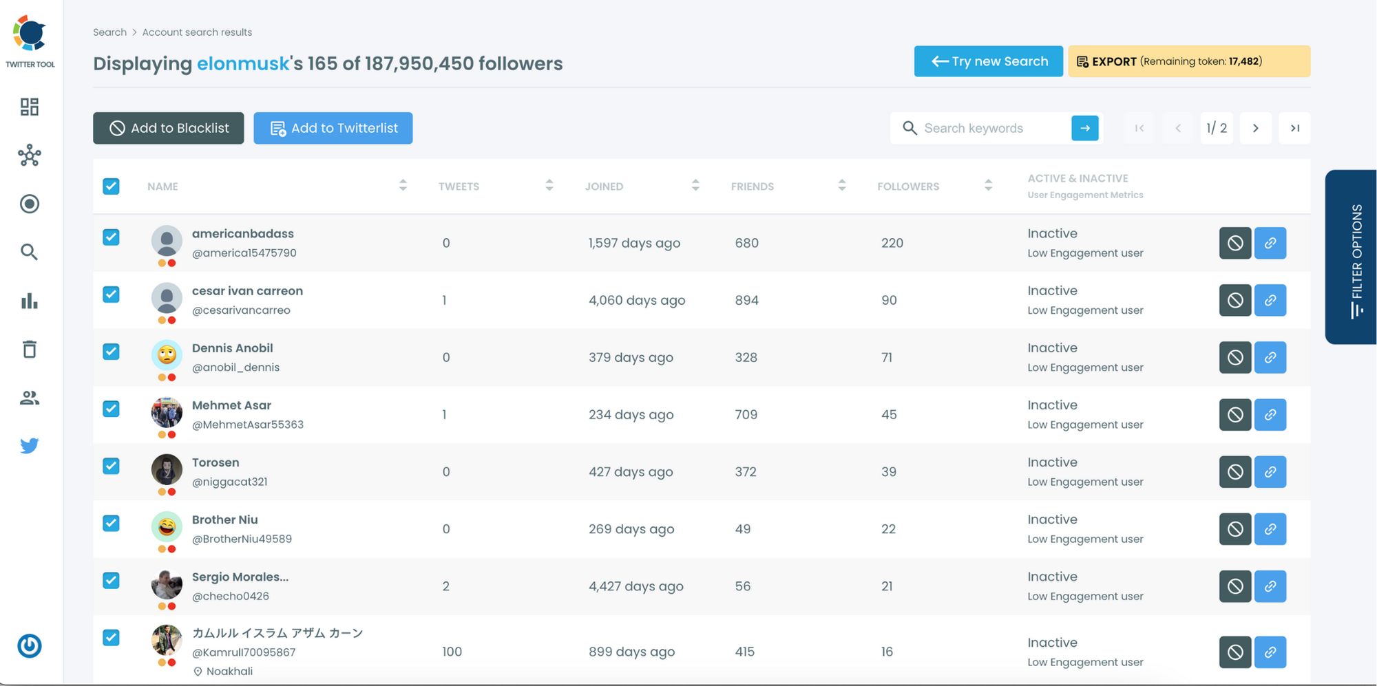 Followers List