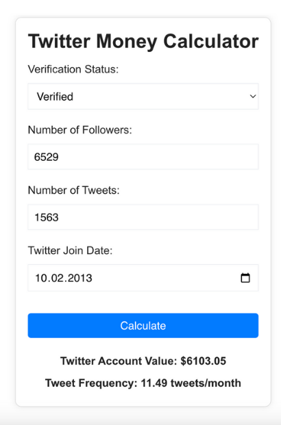 Calculate your Twitter value
