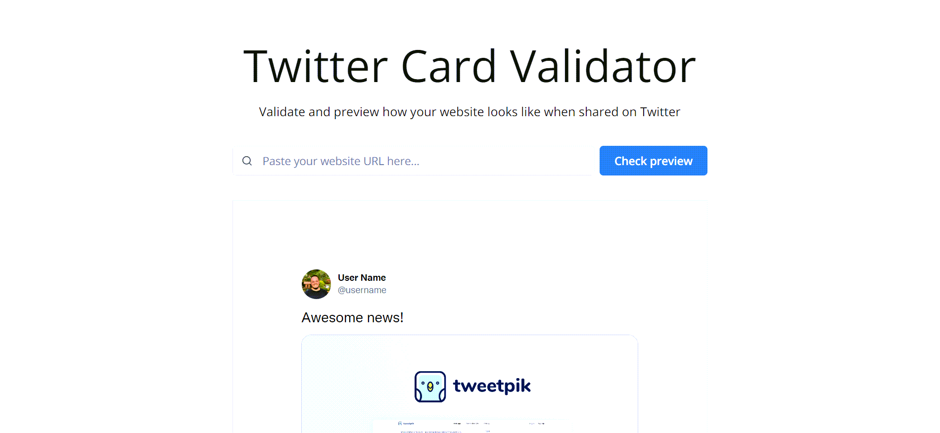 TweetHunter Twitter Card Validator