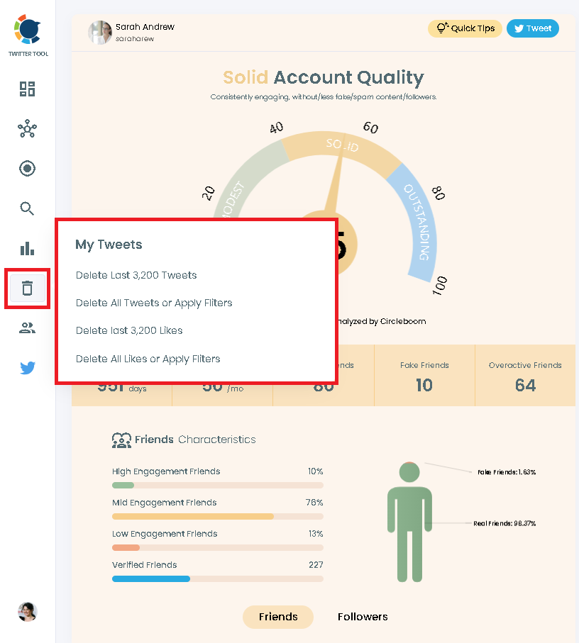 Auto delete any tweet without a photo with Circleboom