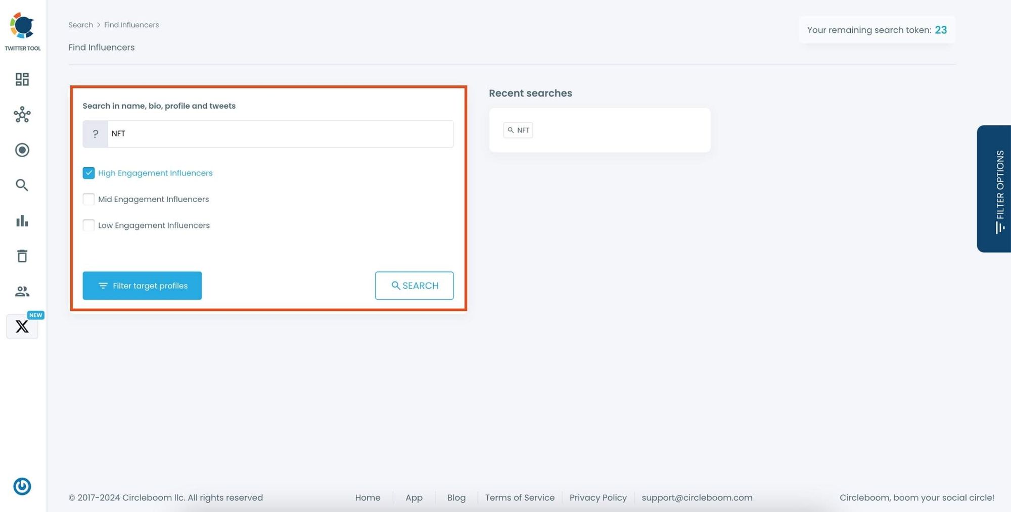 Find Twitter influencers based on keywords and engagement levels.