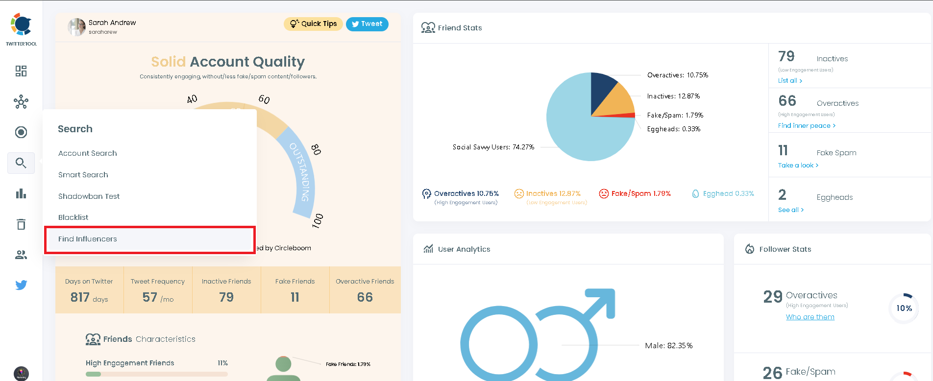 Find financial Twitter accounts to follow with Circleboom.