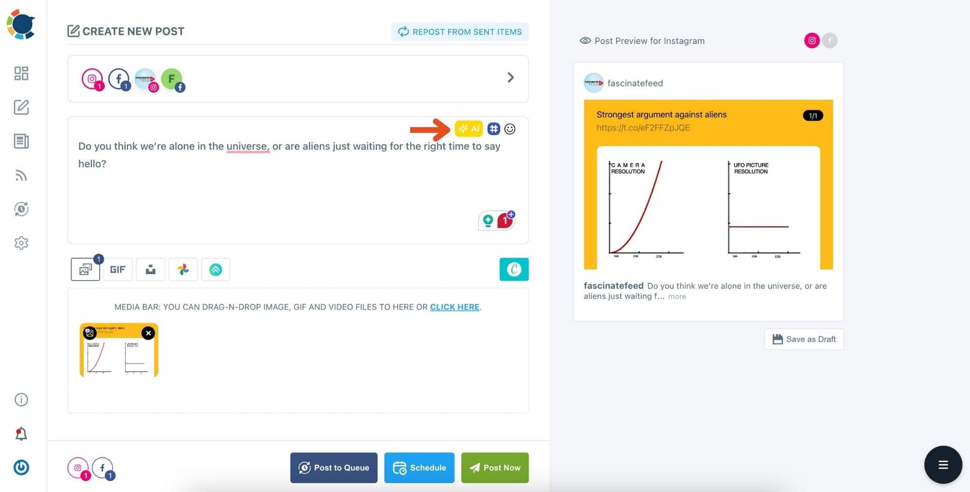 Design auto-generated tweets powered by AI on Circleboom Publish.