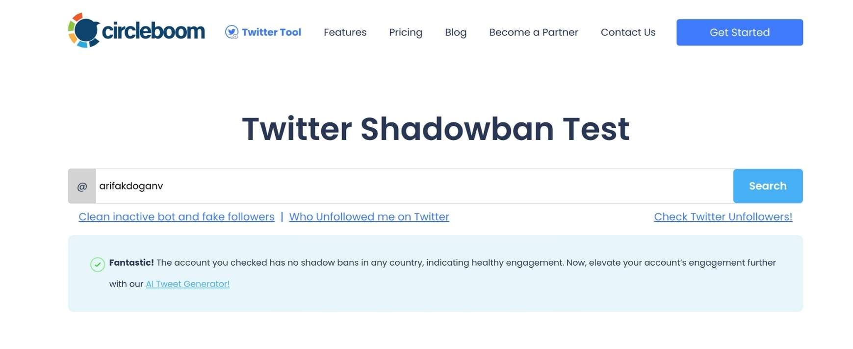 Twitter Shadowban Test