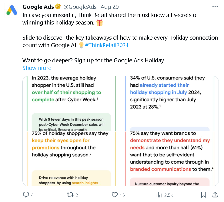 Twitter B2B marketing strategy example from Google Ads