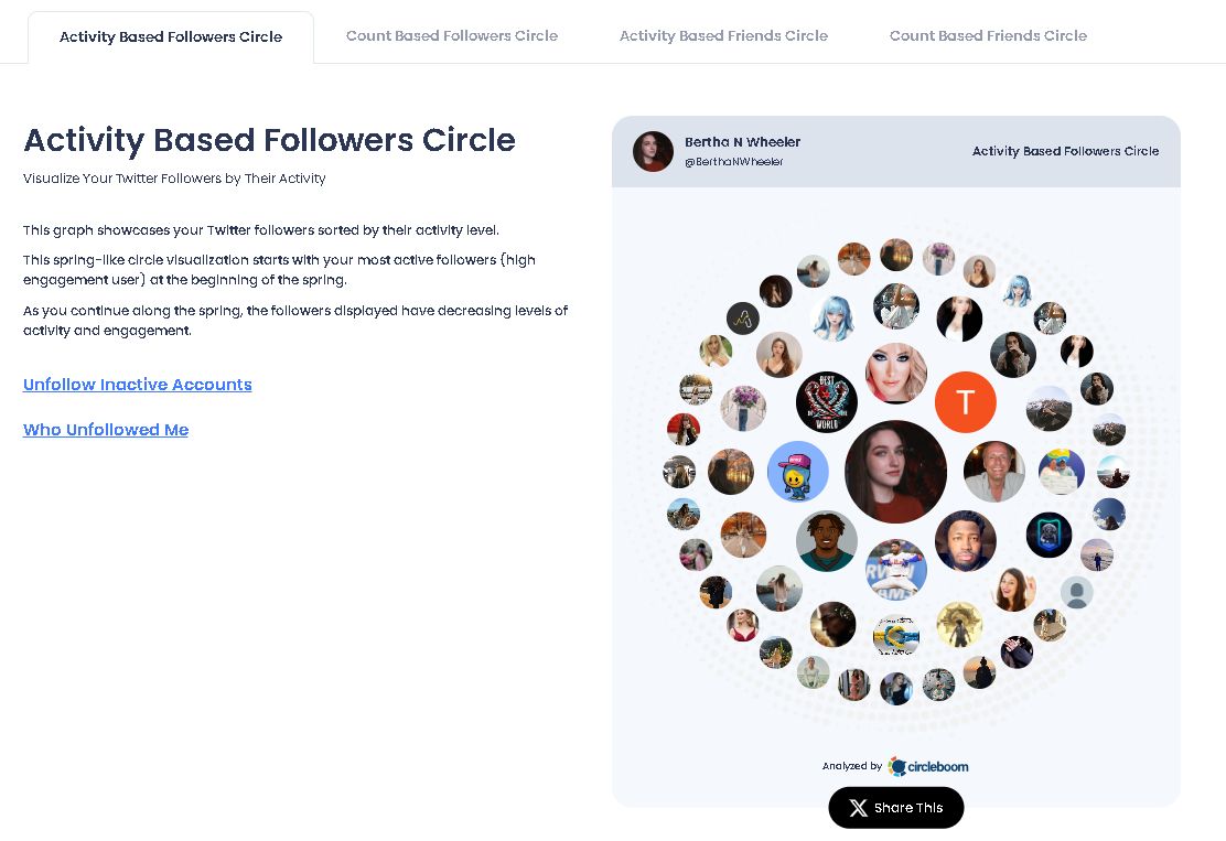 Circleboom's Twitter interaction circle generator