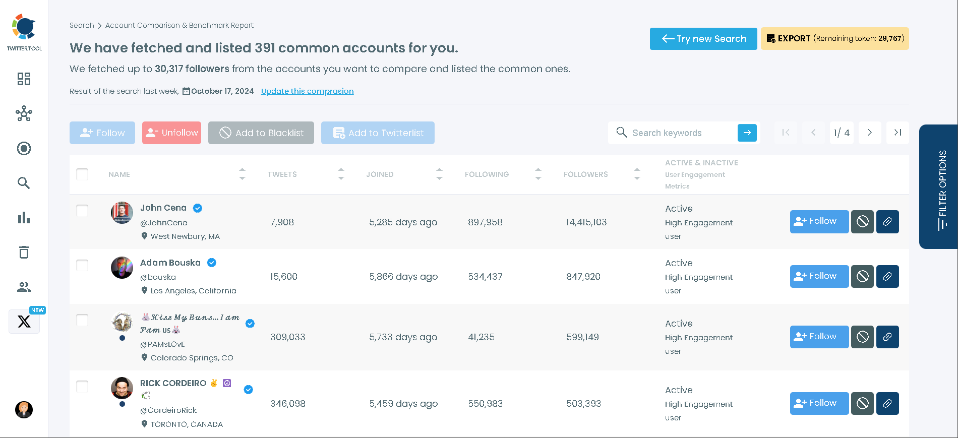 Circleboom lets you compare Twitter followers between two accounts