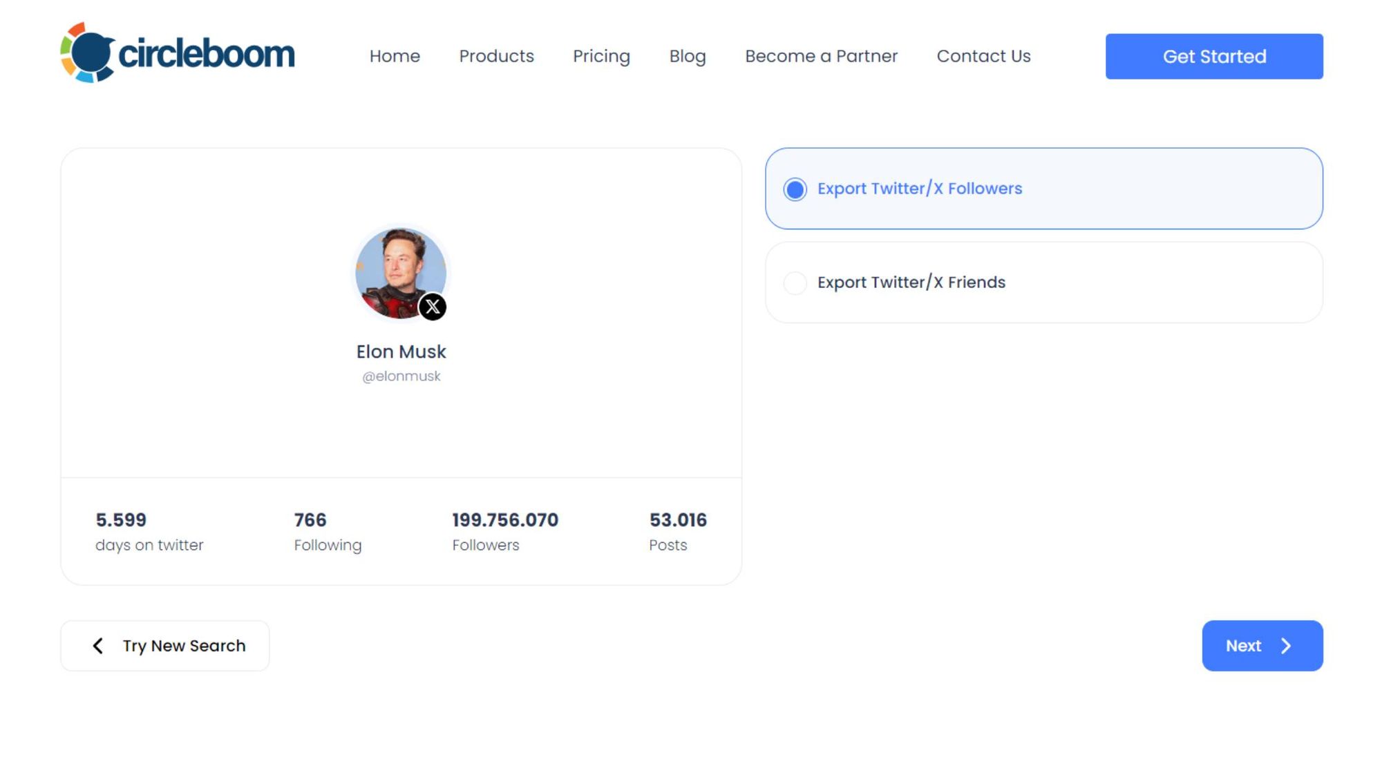 Export Elon Musk's Twitter followers into CSV