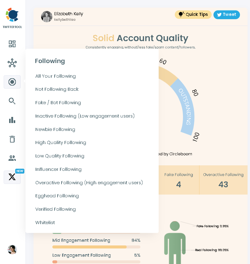 Unfollow who's not following back with Circleboom’s follow and unfollow tool