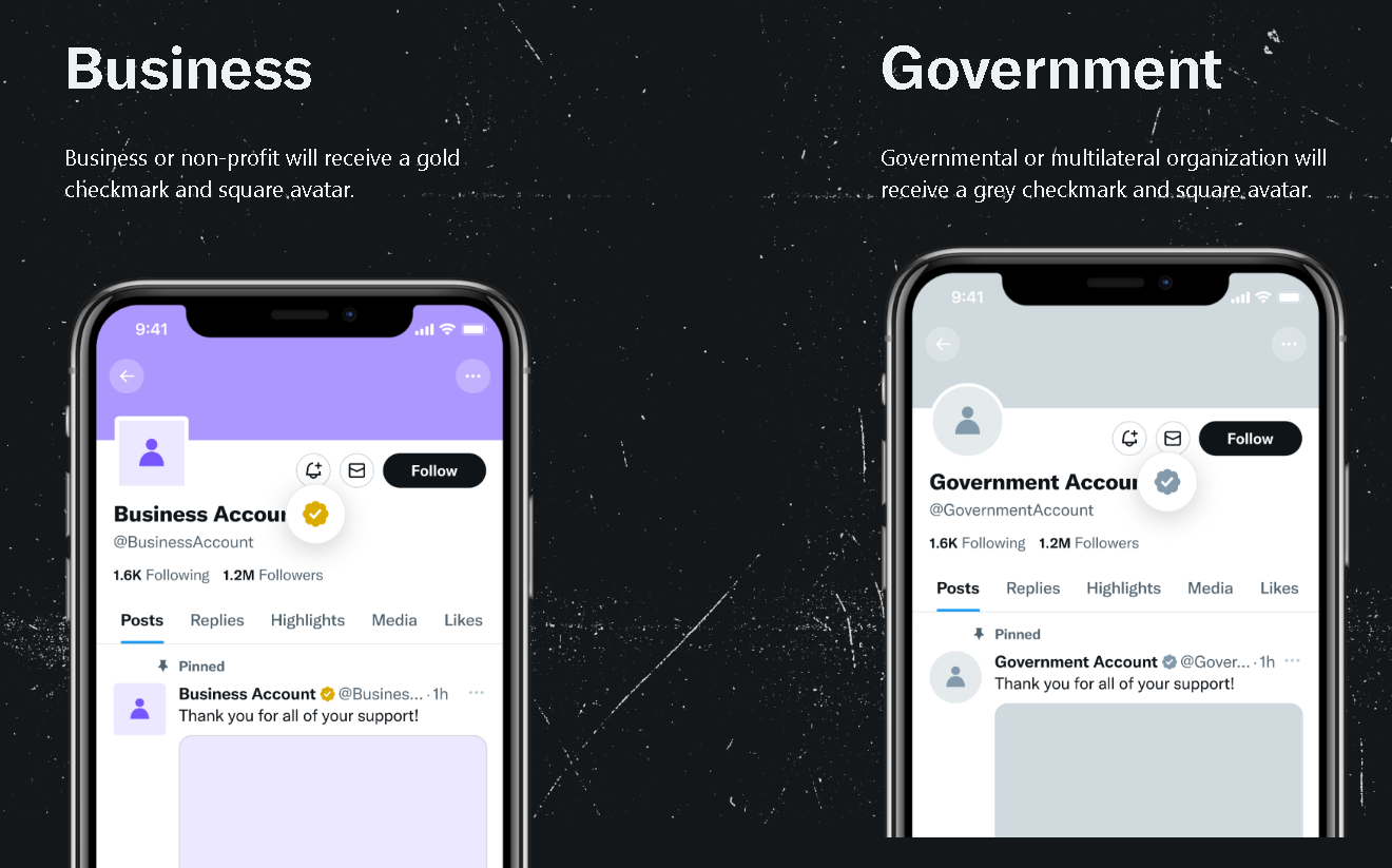 Twitter grey checkmark is for government officials.