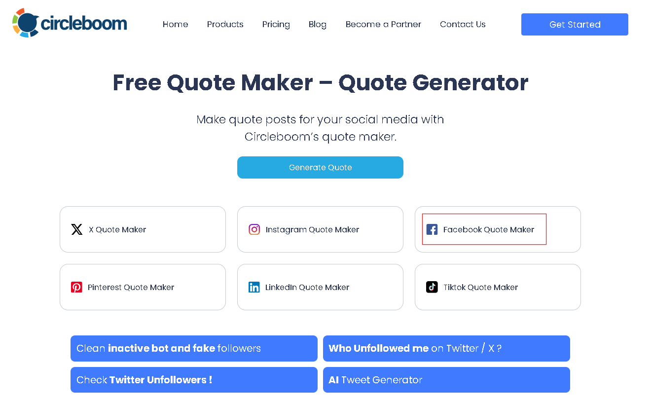 Start with the free quote maker of Circleboom