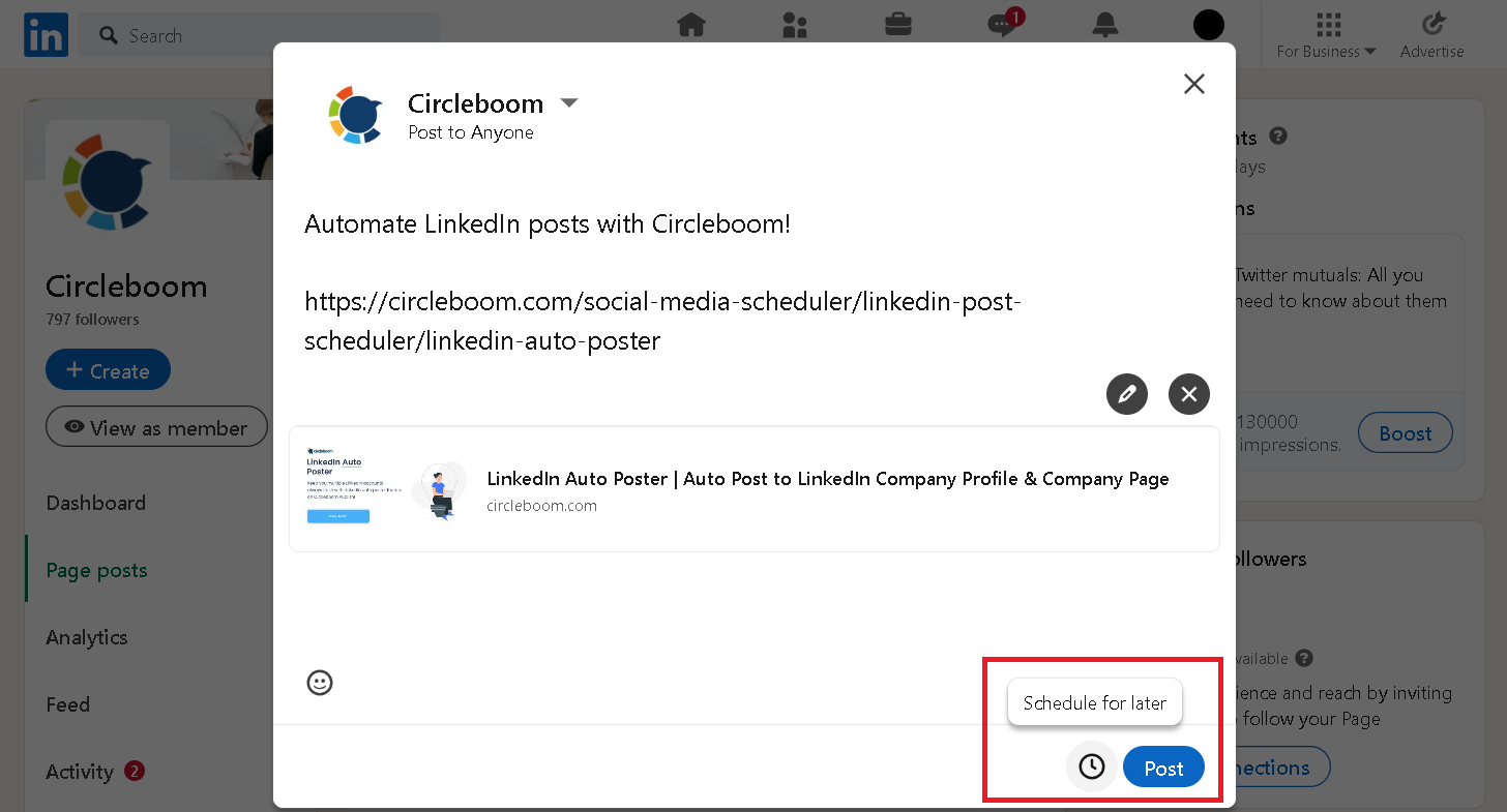 LinkedIn's native scheduler doesn't let you automate LinkedIn posts